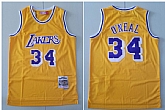 Lakers 34 Shaquille O'Neal Yellow 1996-97 Hardwood Classics Jersey,baseball caps,new era cap wholesale,wholesale hats